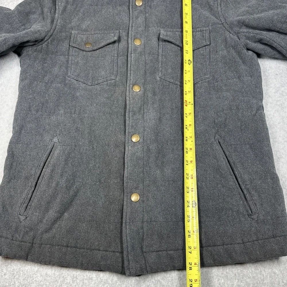 Billy Reid Quilted Chore Jacket Brass Snap Buttons Grey Men's Large(Fit Medium)